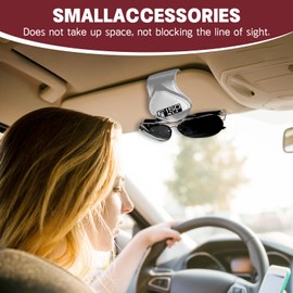 Sunglass Holder Clip Compatible with F150 XLT Raptor Interior Accessories Organizer Eyeglass Hanger Visor Ticket Card Decor Pickup Sunglasses Holders Truck Eyeglasses Magnetic Owners Gifts (White)