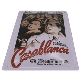 30 x 20 cm Retro Tin Sign Suitable for Casablanca Film Fans, Decorative Cinema Sign, Embossed Sheet Steel