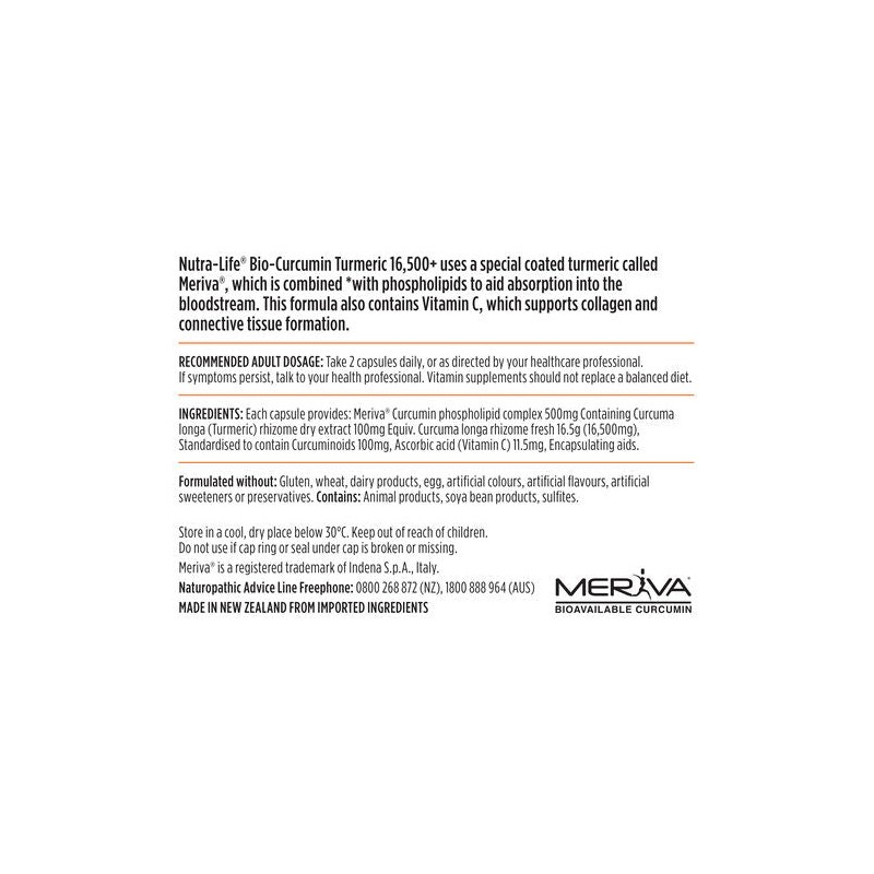 Nutra-Life Bio-Curcumin Turmeric 16,500+ 30 Capsules