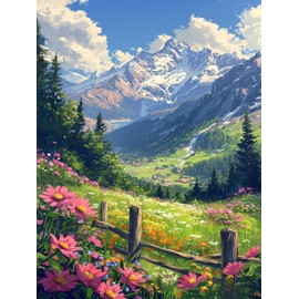 Arttoplus Paint by Numbers Adults Landscape Painting by Numbers Flower, DIY Acrylic Paint by Numbers Adults for Home Décor (40 x 50 cm)
