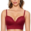 DOBREVA Women's Push Up Bra Wireless Padded No Underwire Back