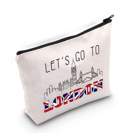 London Tavel Gift London Trip Travel Case Let’s Go to London Tavel Bag Travel Addict Cosmeic Bag Journey Together Makeup Bag London Travel Souvenir (London)