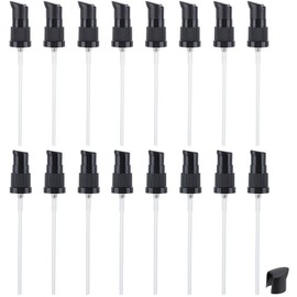 BENECREAT 20 Pcs 18/415 Replacement Pump Top Head, Black Universal Replacement Pumps with Cover, Reusable Dispenser Pump Head for Lotion Essence Foundation Cream Essential Oil