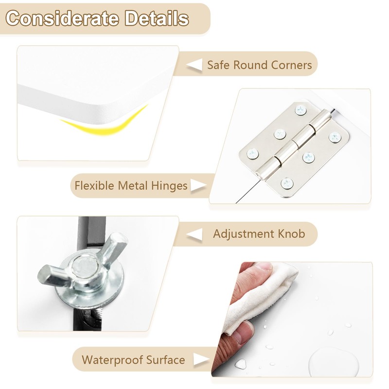 IFANNY Wall Mounted Folding Desk, Fold Down Drop Leaf Table,