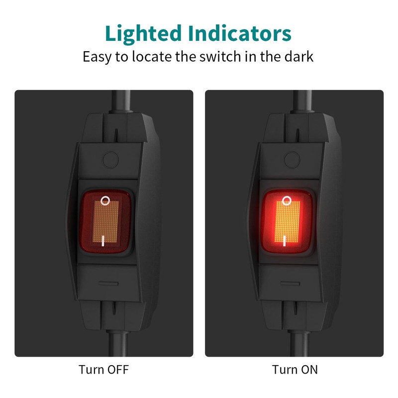 FIRMERST 1875W Outdoor Extension Cord with Waterproof Switch 15 Feet