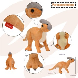 Wilomis Baby Dinosaur Stuffed Animal - Yellow Dino Parasaurolophus with Egg Dinosaur Plush Toy, Soft Stuffed Dinosaurs for Boys 3-5 Kids Birthday Gift