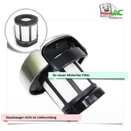 MisterVac Lamellar Filter Replacement Filter Compatible with Clatronic BS 1294 Eco-Clean