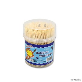 Bamboo Round Transparent Case Toothpicks T/Toothpick/Toothpick 20ea