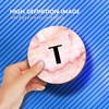1 x Round Coaster - Letter T Marble Stone Texture