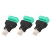 3Pcs RJ45 Screw Terminal Adapter RJ45 Female Thread to 8