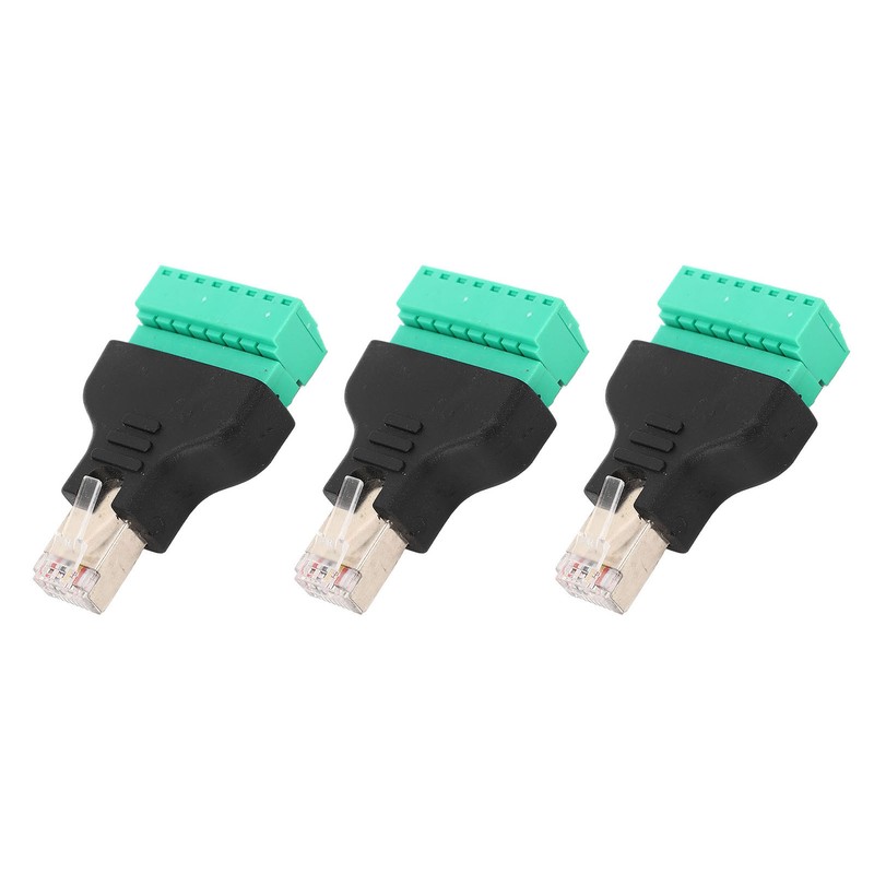 3Pcs RJ45 Screw Terminal Adapter RJ45 Female Thread to 8