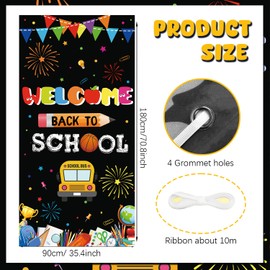 Welcome Back to School Door Cover Banner First Day of School Banner for Preschool Kindergarten Classroom Supplies Welcome Back Decorations (6x3FT（180x90cm）)