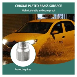 4PCS 19mm Valve Cap Stem Extenders, Screw-on Car Tire Valve Stem Extensions, Universal Nickle Plated Brass Wheel Tire Caps Extender Adapter for Car Truck Motorcycle Bike