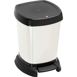 Rotho Paso Refuse Cosmetic Bin 6 Litre, White Metal, 23.4 x 21.9 x 29.5 cm