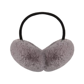 Surblue Unisex Foldable Earmuffs Warm Faux Furry Fleece Winter Outdoor, Gray