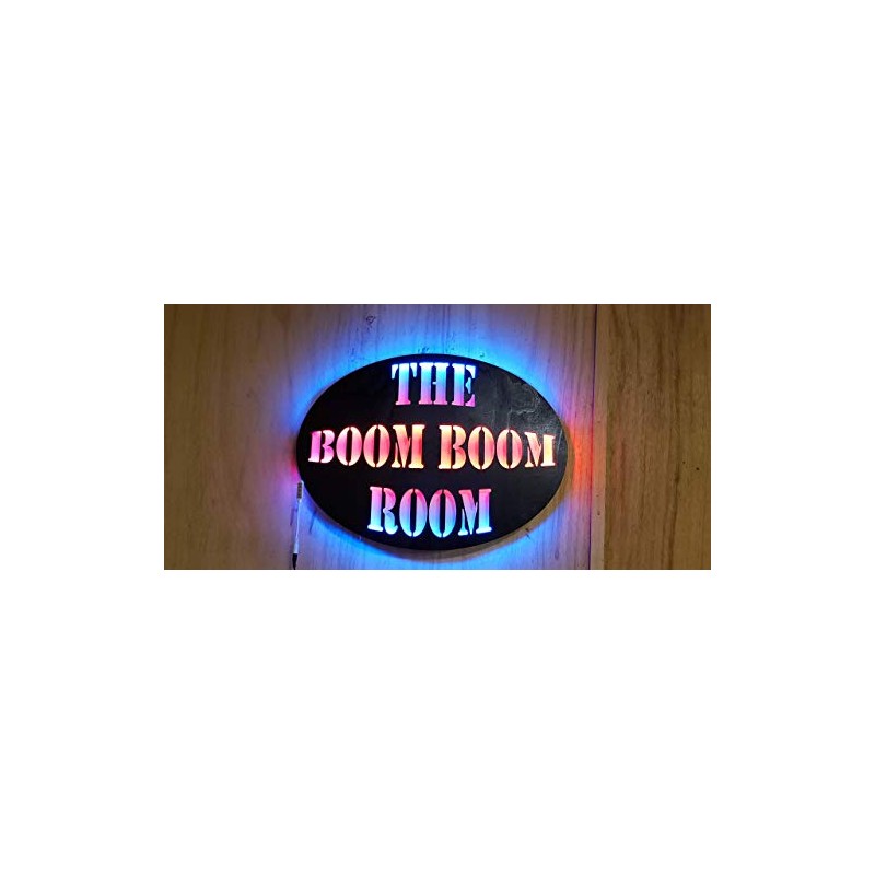 The Boom Boom Room- Wood Led Man cave sign, Handmade
