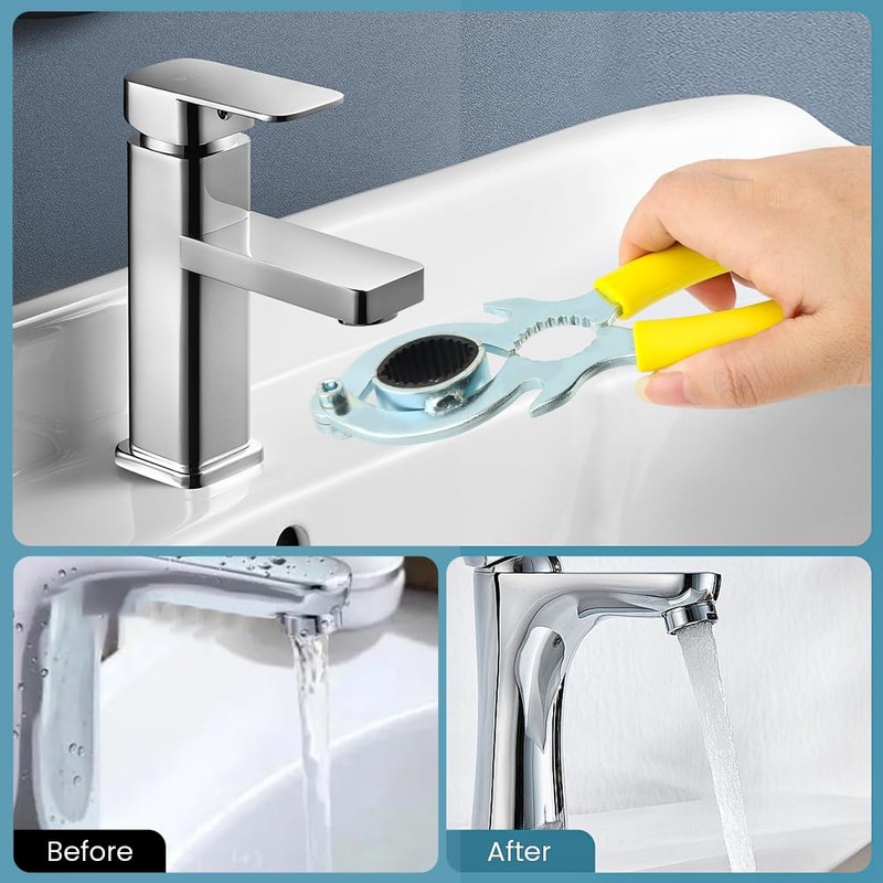 Bibabala Faucet Aerator Removal wrench,Faucet Bubbler Wrench Kit,Removal Spanner Tool(COLOR:Bright)