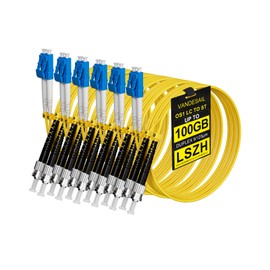 VANDESAIL 6 Pack LC to ST OS1 Fiber Patch Cable 1M(3.28FT),Singlemode Duplex Fiber ST to LC Jumper Cord 9/125um LSZH for Fiber Optic Transceivers
