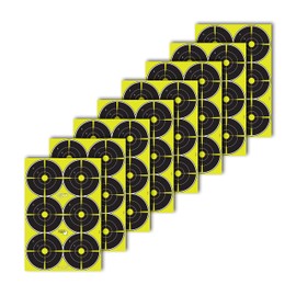Allen Company EZ Aim Splash® Reactive Paper Shooting Targets, Bullseye, 6 Targets Per Sheet, 12.5" W x 18.25" H, 100-Pack, Black/Chartreuse