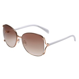 Piranha Eyewear Malibu Gold and White Oversize Sunglasses for Women with Brown Gradient Lens