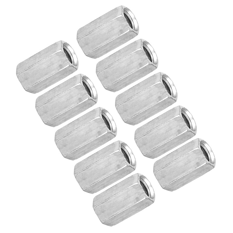 10Pcs M8 Tuerca de varilla larga Tuerca de acoplamiento hexagonal