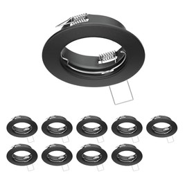 ledscom.de Fere Ceiling Mounting Frame Round Matte Black Pack of 10