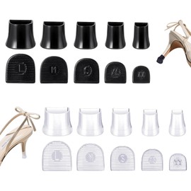 10 Pairs Heel Caps for High Heels，5 Sizes Anti-Slip Heel Stoppers ， Noise Reducing High Heel Protector for Women Wedding, Grass, Wetlands Outdoor Events
