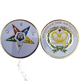 2" Mini Small Masonic OES Order of The Amaranth 2 Pack White Background Motorcycle Compact Auto Car Emblems