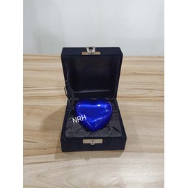 Blue Heart Keepsake Urn - Heart Cremation Urn for Ashes with Stand & Box - Mini Heart urn for Human Ashes - Honor Your Loved One with White Urn Heart Shaped - Perfect Small Urn for Adults & Infant