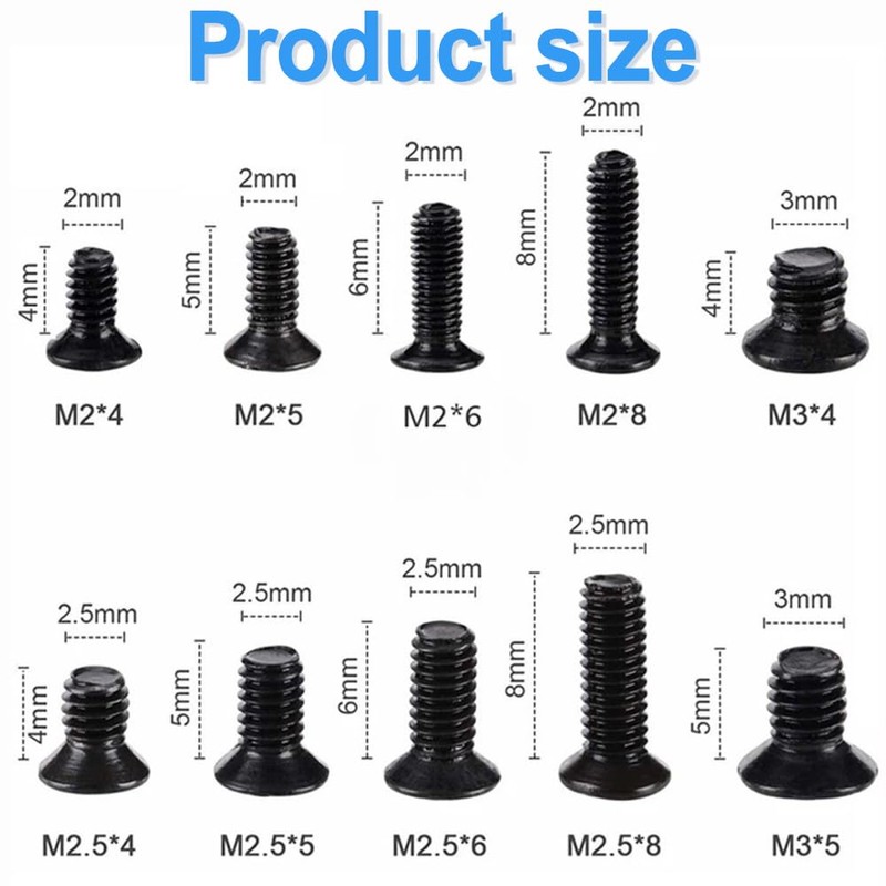 Wzenclave 500Pcs 10SizesScrew Kit Repair Tool Assortment Set Cross Countersunk