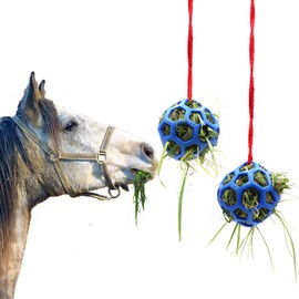 Besimple Hay Ball for Horses, Goats, Sheep, Stress Relief, Pack of 2 (Blue)