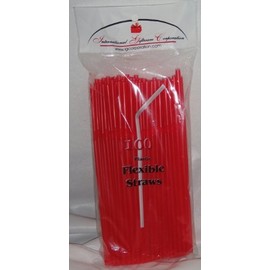 500 Drinking Straws - Flex/Flexible Drinking Straws - Red - Luau - Wedding - Party - Anniversary Supplies