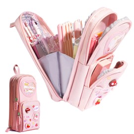 Gsrhzd Pencil Case, Pencil Case for Women, Aesthetic Pencil Case, Special Pencil Case, Pencil Case with, compartments, Pencil Case Cute, Pencil Bag, for Kids Boys Girls Adult, Pink