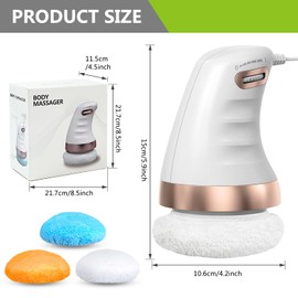 GBKDQQ Cellulite Massagegerät Elektrisch, Anti Cellulite Massagegerät mit 3 Farben Austauschbarer Stoffkopf für Bauch Beine Cellulite-Massage Lipödem Massagegerät für Haut Heben, Straffen und Glätten