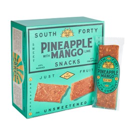 South 40 Snacks Premium Tropical Pineapple Mango Lime Fruit Bar, Just Three Ingredients, Unsweetened, No Added Sugar, Individually Wrapped (35g Bar, Pack of 18)