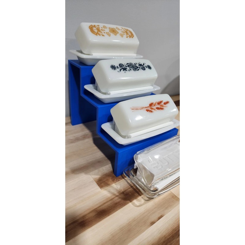 PYREX Full set of 5 ~ Blue PYREX Vertical Butter