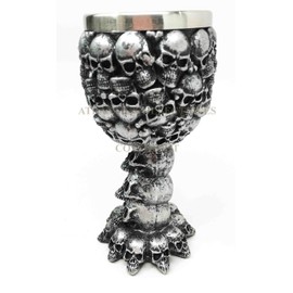 Ossuary Rock Molded Skull Head Heaps Eternal Voyage 5oz Wine Drink Goblet Chalice