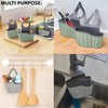 Kitchen Sink Caddy - Silicone Plastic Soap Sponge Holder -