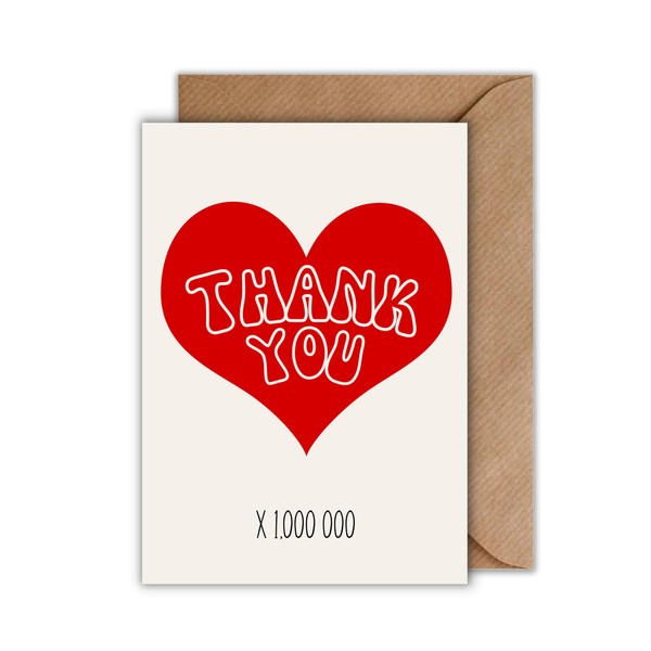 WBdesignz Thank You Card "Thank You x 1,000,000" - Loving