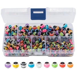 Dr.Fish Fishing Bead Fish Eye Beads Kits for Texas Rig Carolina Rig Surf Fishing Rig Bottom Rig Walleye Rig Bobber Stops with Box 500 Pieces