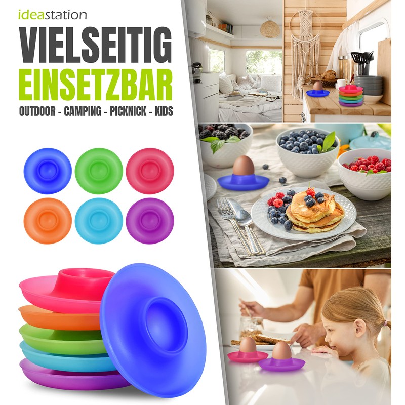idea-station Neo Plastic Egg Cup Set of 6 – Colourful