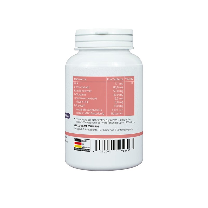 Purmeo PyloMin Pylopass 100mg Chewable Tablets Strawberry Flavour for Stomach
