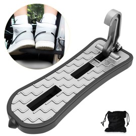 NATGIC Car Door Step, Extended Car Door Pedal U-Shaped Foot Pedal, Easy Access to Roof, Antiskid Multifunctional Automotive Pedal with Safety Hammer Door (21.5 cm, Silver)