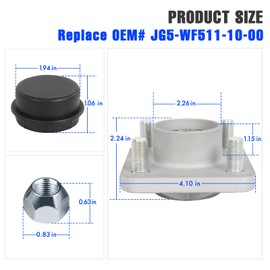 FAHKNS 2 Pcs Aluminum Golf Cart Front Wheel Hub Assembly for Yamaha G2/ G8/ G9/ G14/ G16/ G19/ G22/ G29/ Drive Gas and Electric Golf Carts, Replace OEM# JG5-WF511-10-00