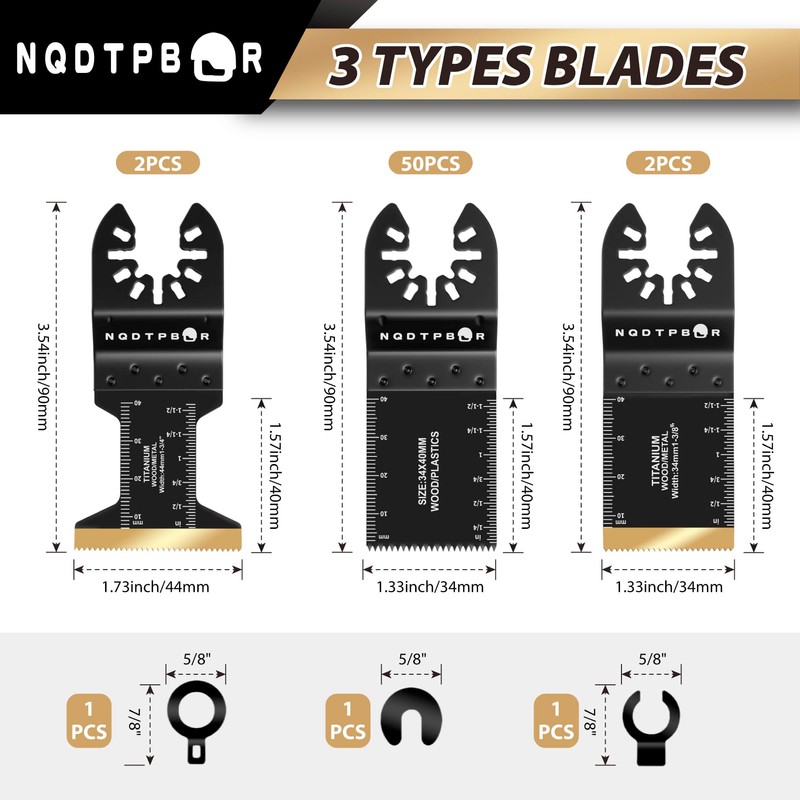 54 PCS Oscillating Saw Blades Professional Universal Wood Multitool Blades