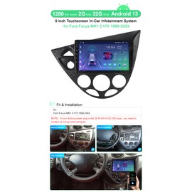 ASURE 9 inch Car Stereo Radio for Ford Focus MK1 C170 1998-2003,4 Core 2G+32G Android 10 GPS Navigation Unit with Wireless Carplay,Android Auto,SWC,1280x800 Touchscreen Multimedia Player