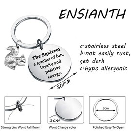 ENSIANTH Squirrel keychain Squirrel Inspirational Gift Squirrel Lover Gift Encouragement Gift Animal Lover Gift (Squirrel key)