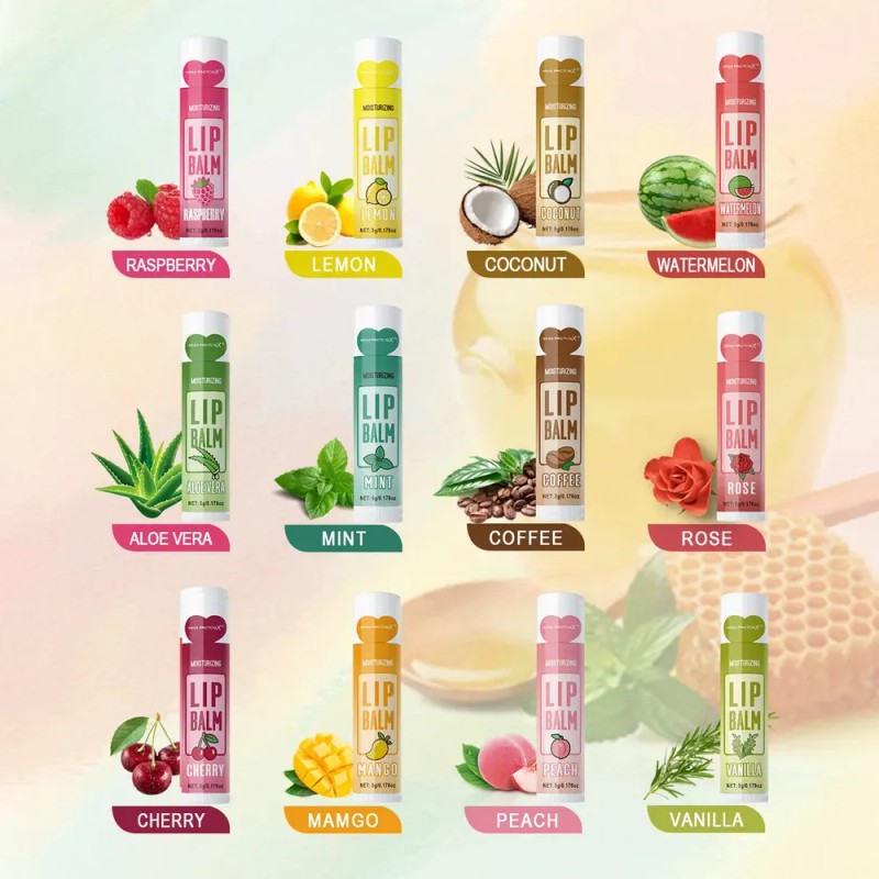 Set De Bálsamo Labial De 12 Sabores, 36 Unidades, Hidratante