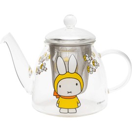 Cozy Company 407907 Miffy Flight Tea Pot Glass Heat Resistant Transparent 16.9 fl oz (500 ml) with Tea Strainer
