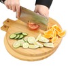BAMOTTO Round Bamboo Cutting Board Set of 2 with Handle,